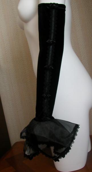 mitaines en velour noir